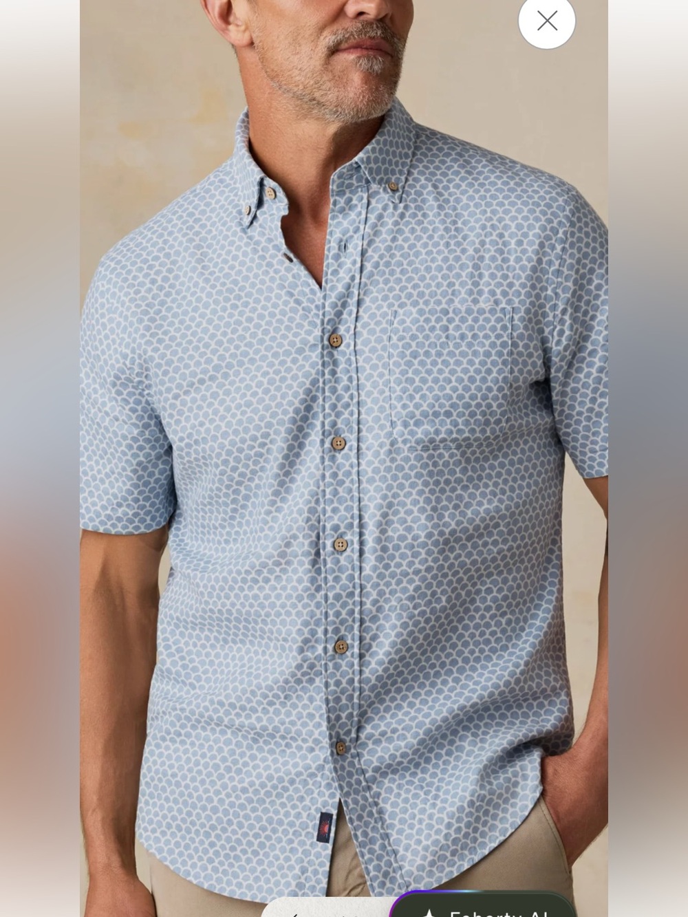 Men’s Faherty Short-Sleeve Breeze Shirt - Fishscale